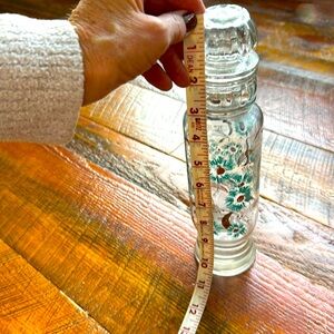 Avon Clear Glass Floral Bath Jar